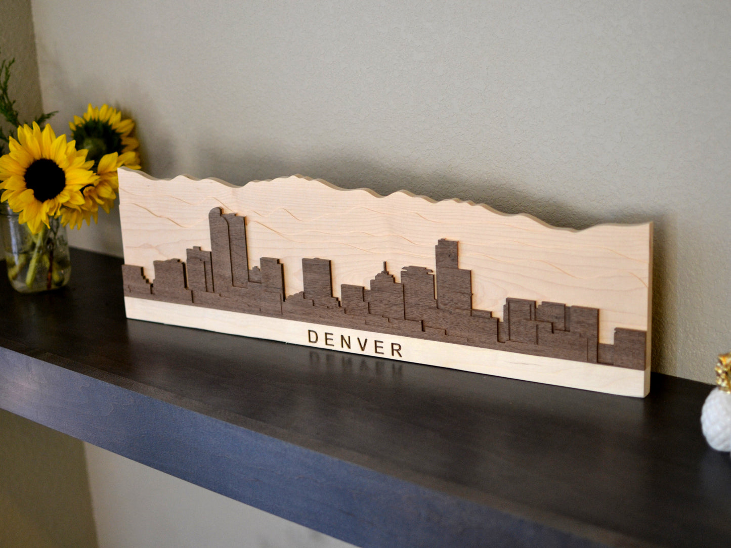 city of denver wooden artwork skyline decor
