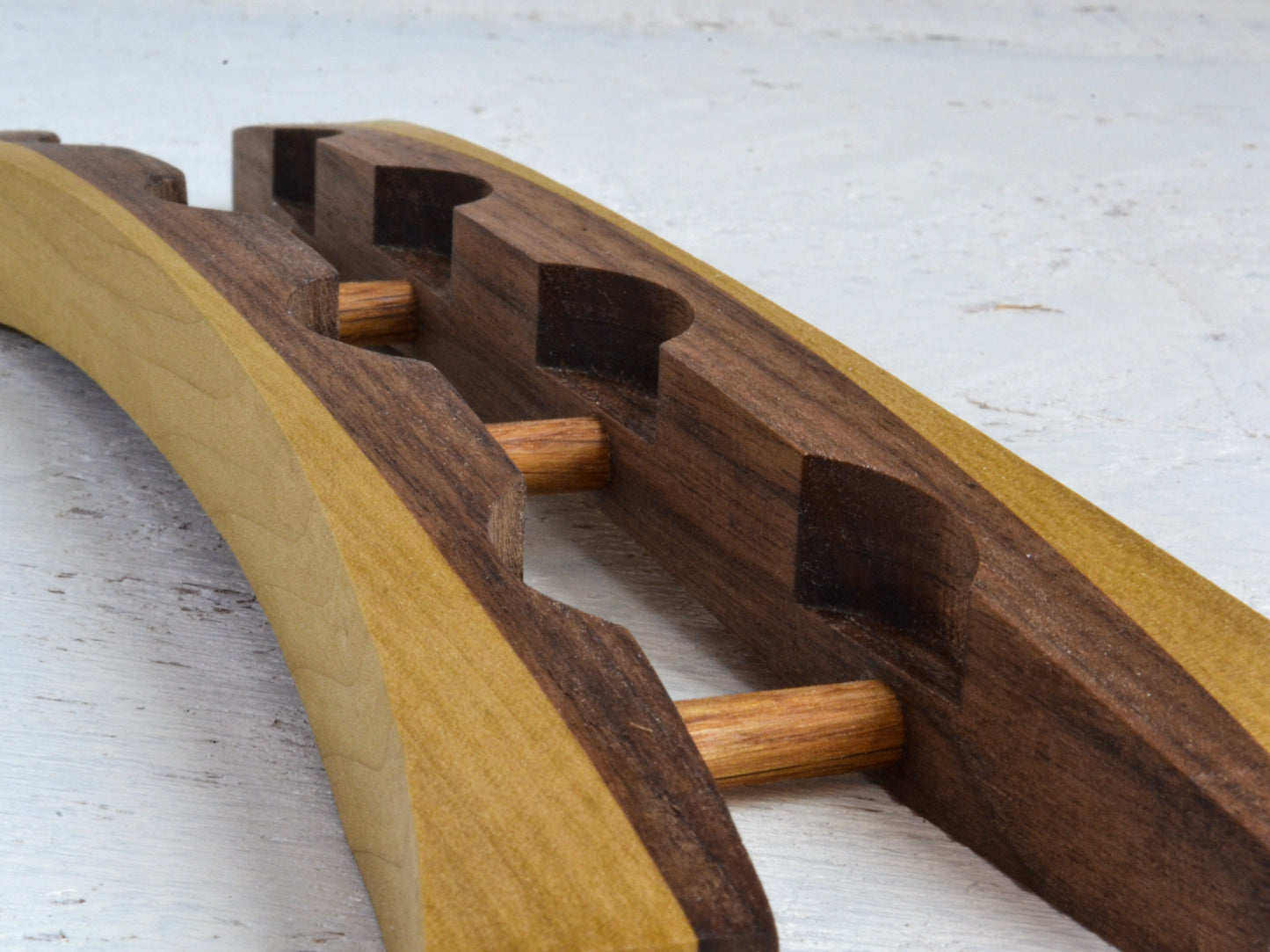 finely crafted walnut and poplar wood tealight holder