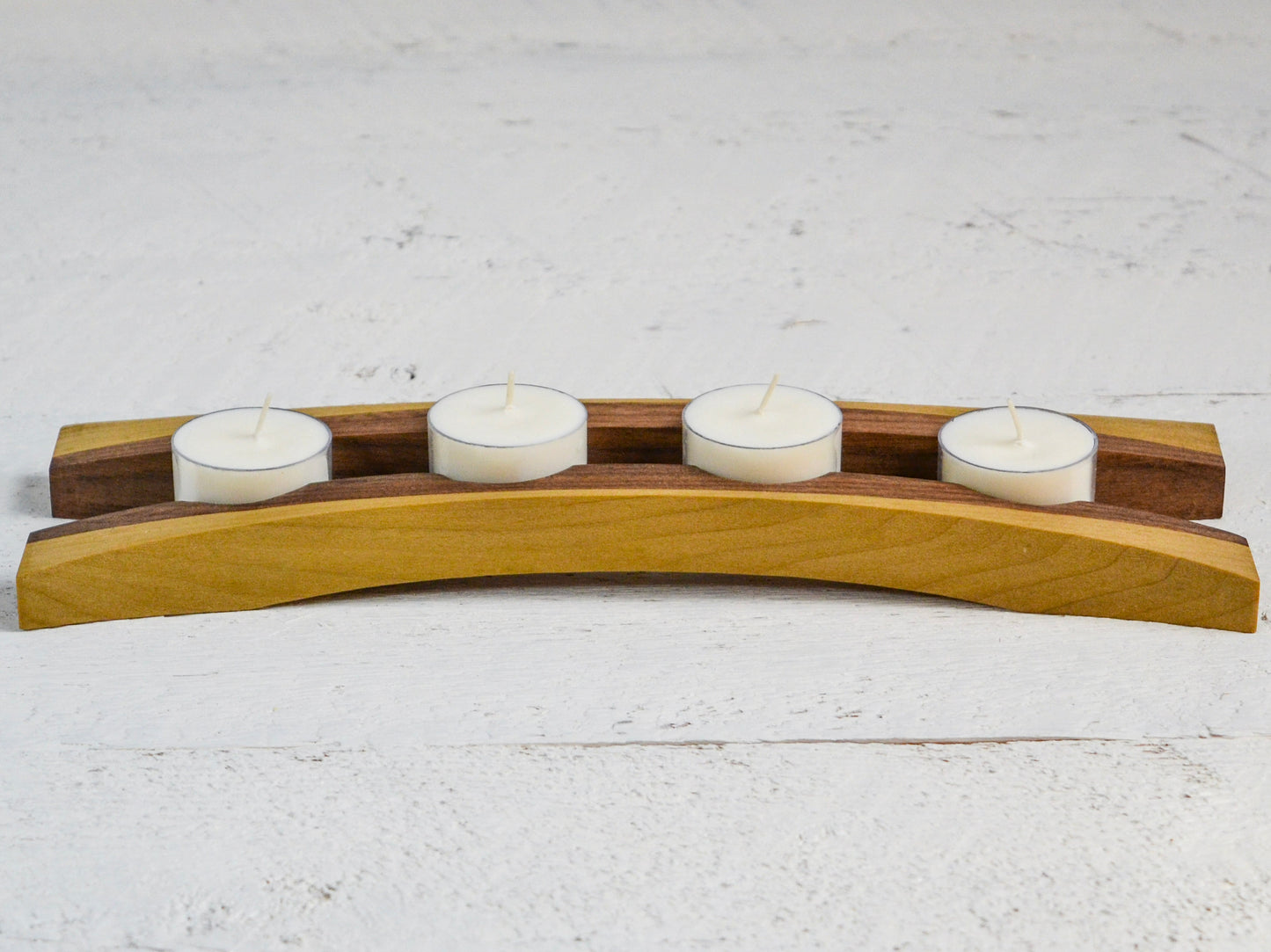 tealight candles in arched holder
