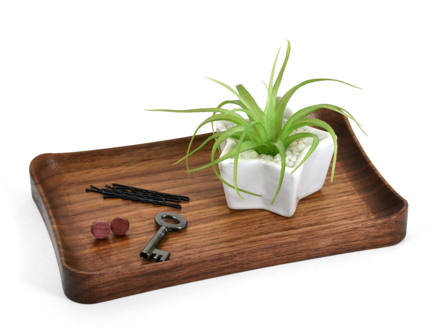 dark walnut catchall tray for small items