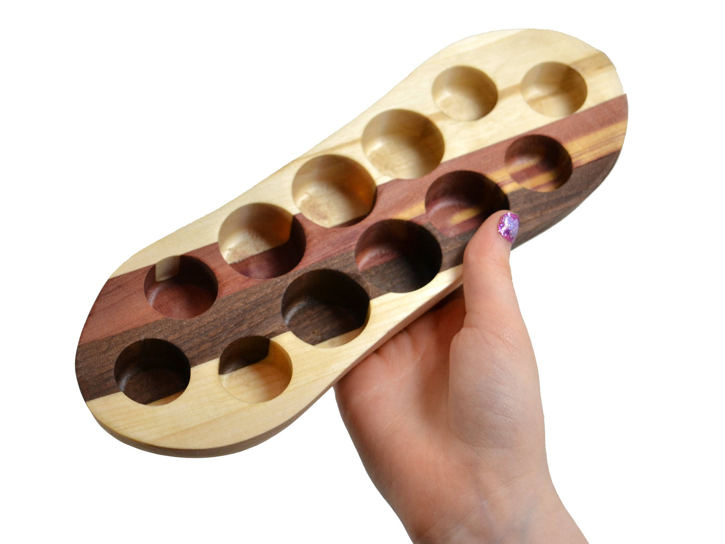 multi-tone wooden essential oil display board