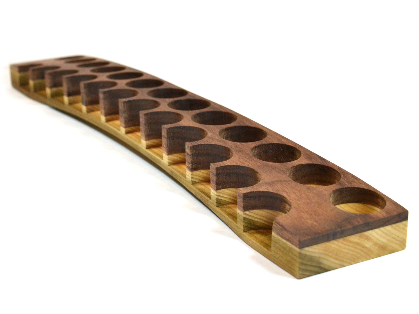 wooden essential oils holder holds 25 bottles
