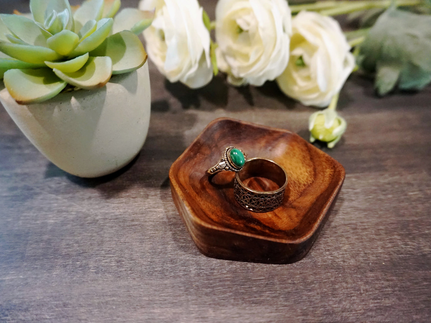 hexagon shape ring dish