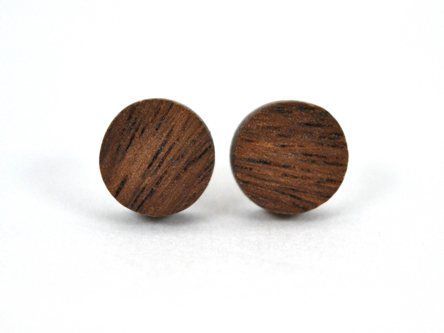 exotic monkeypod simple plain stud earrings