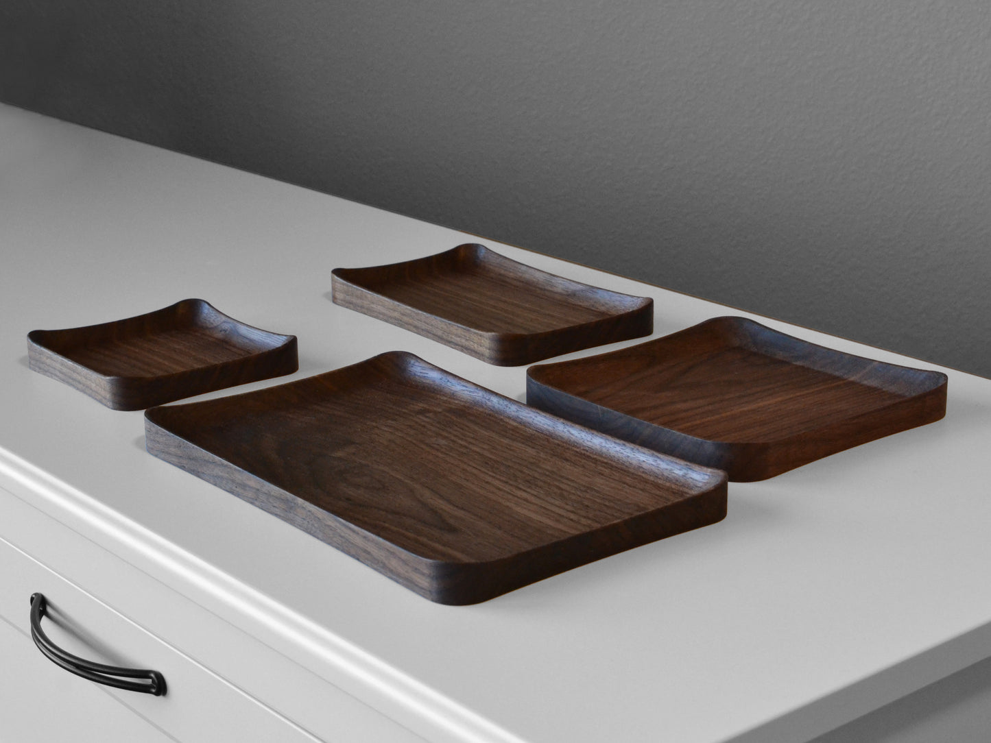 assorted walnut valet tray sizes