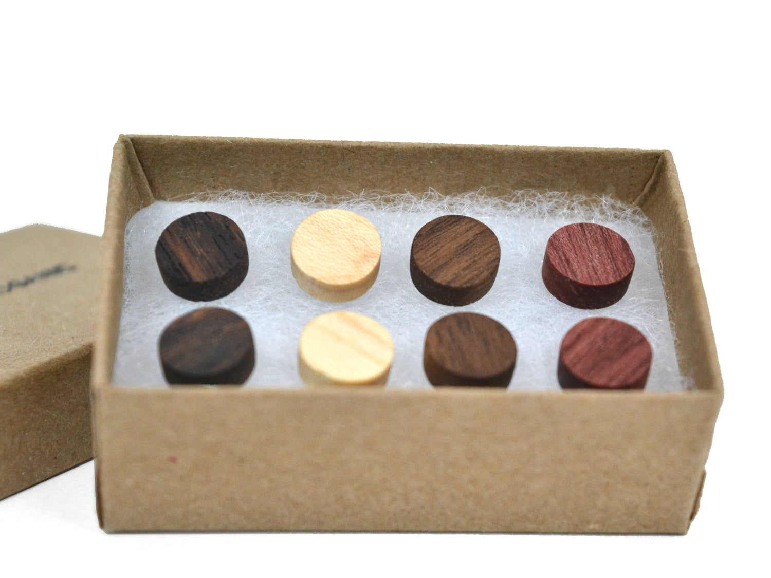 assorted gift set of 4 pairs of simple wooden stud earrings