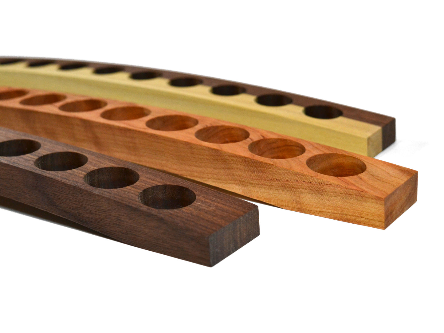 wooden oils racks, available in cherry, walnut, poplar, striped