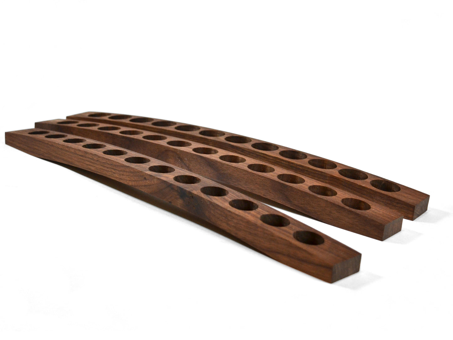 arched essential oils display racks, walnut wood material
