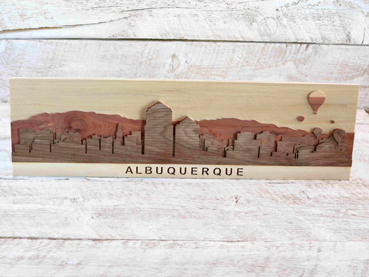 wooden albuquerque skyline artwork decor