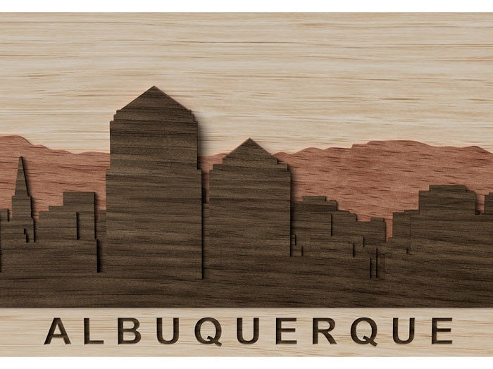 albuquerque sandias skyline wood artwork