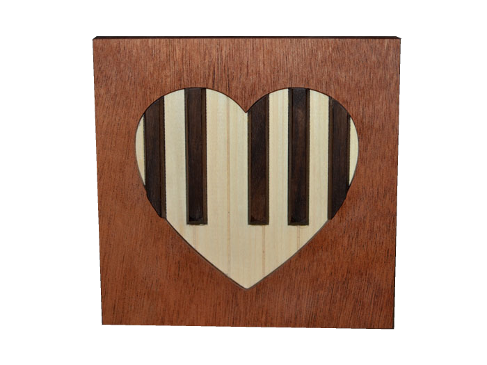 wooden piano keys heart