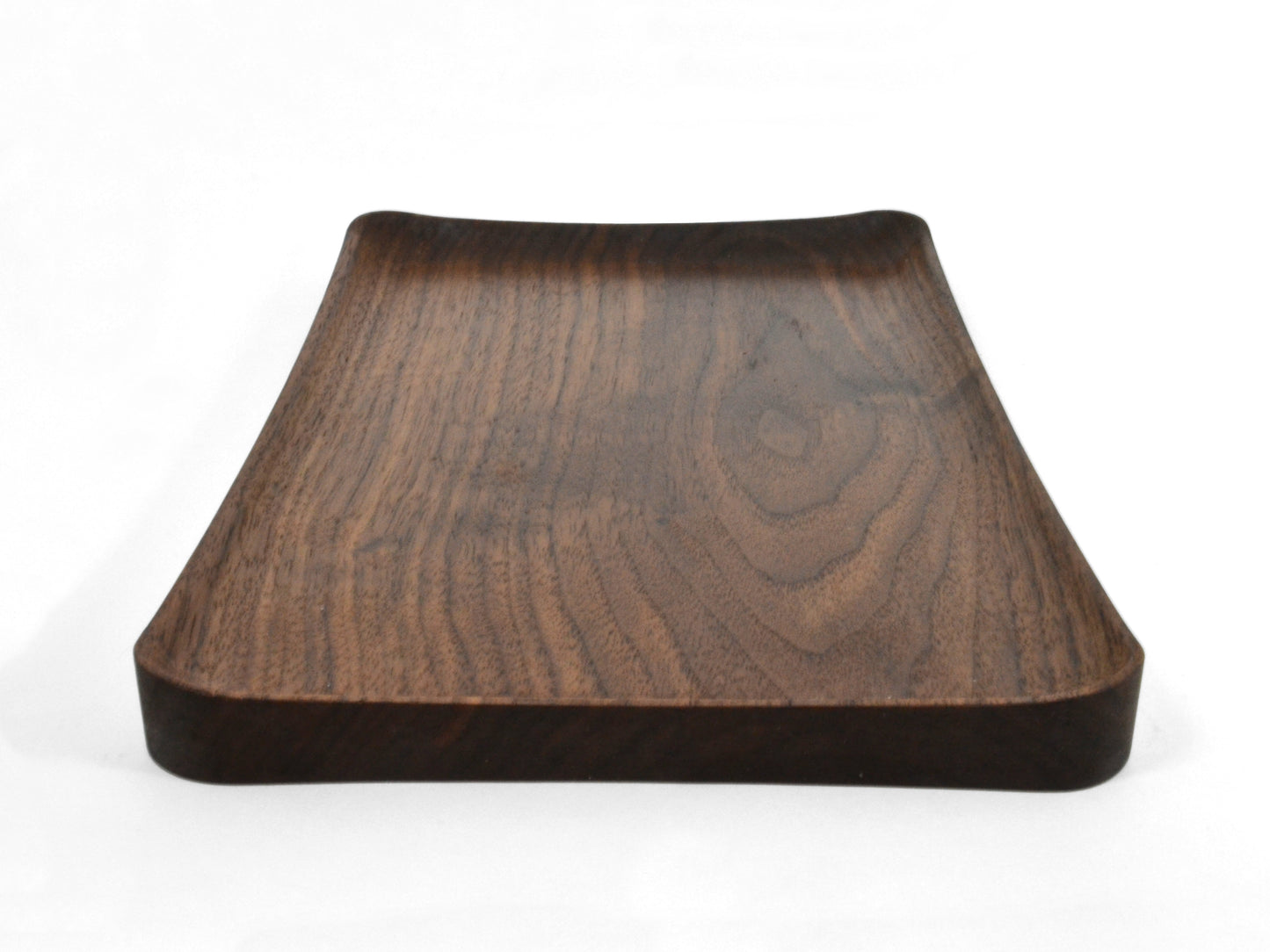 unique curvy dark wooden tray for EDC