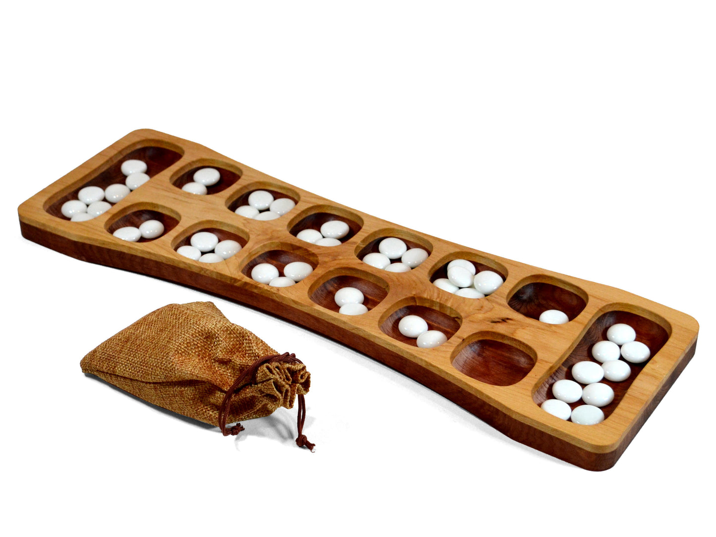 red cedar and white maple mancala board set