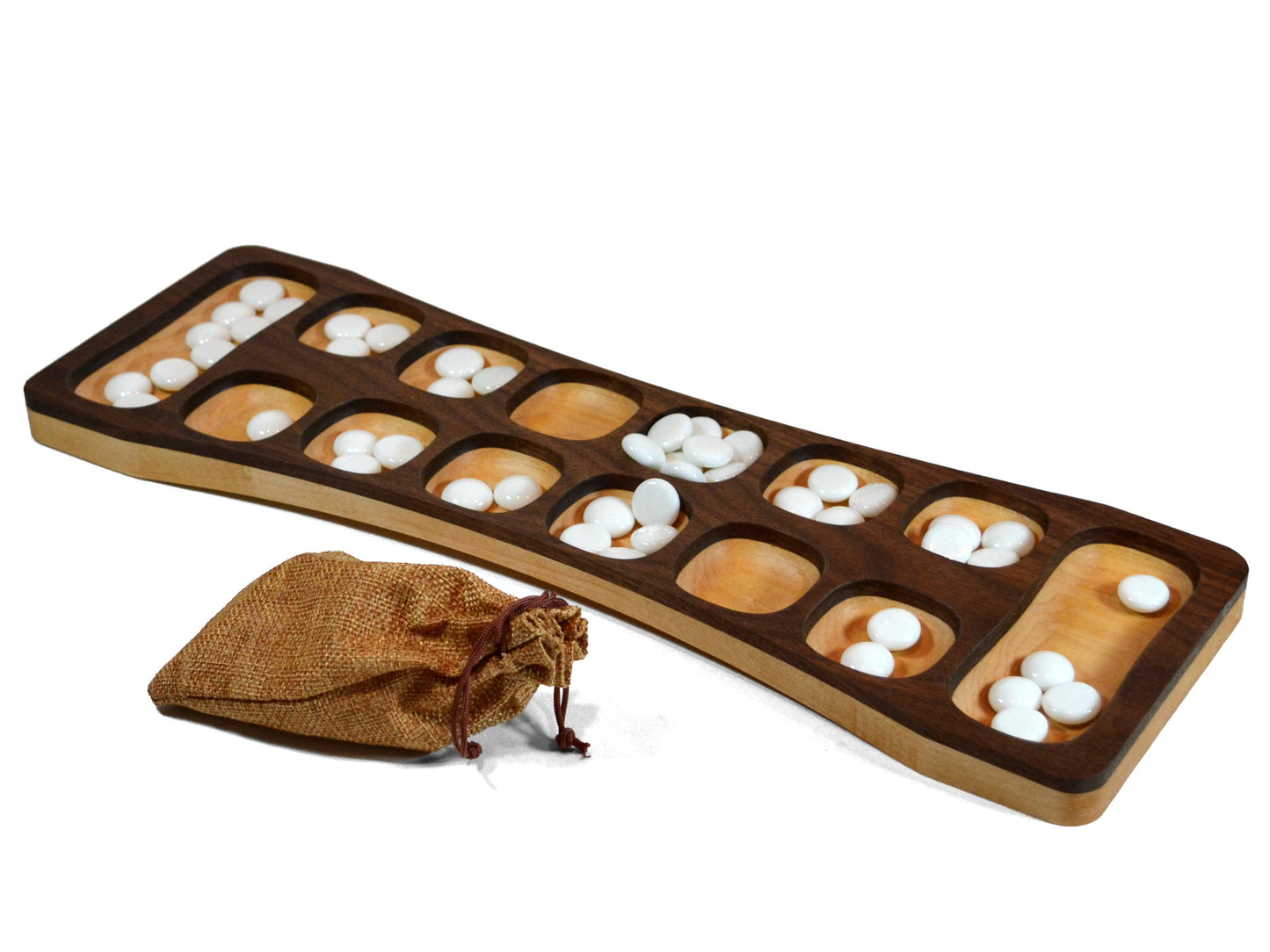 two toned wooden mancala set