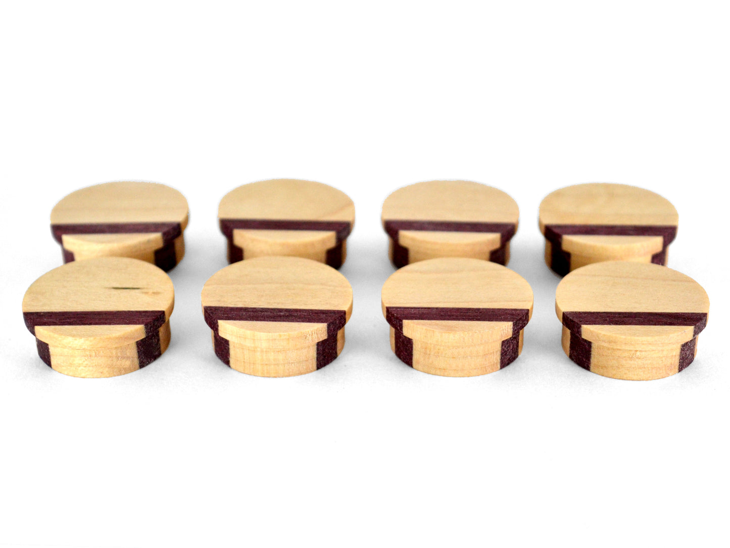 set of light wooden magnets with striped design, magnets for office
