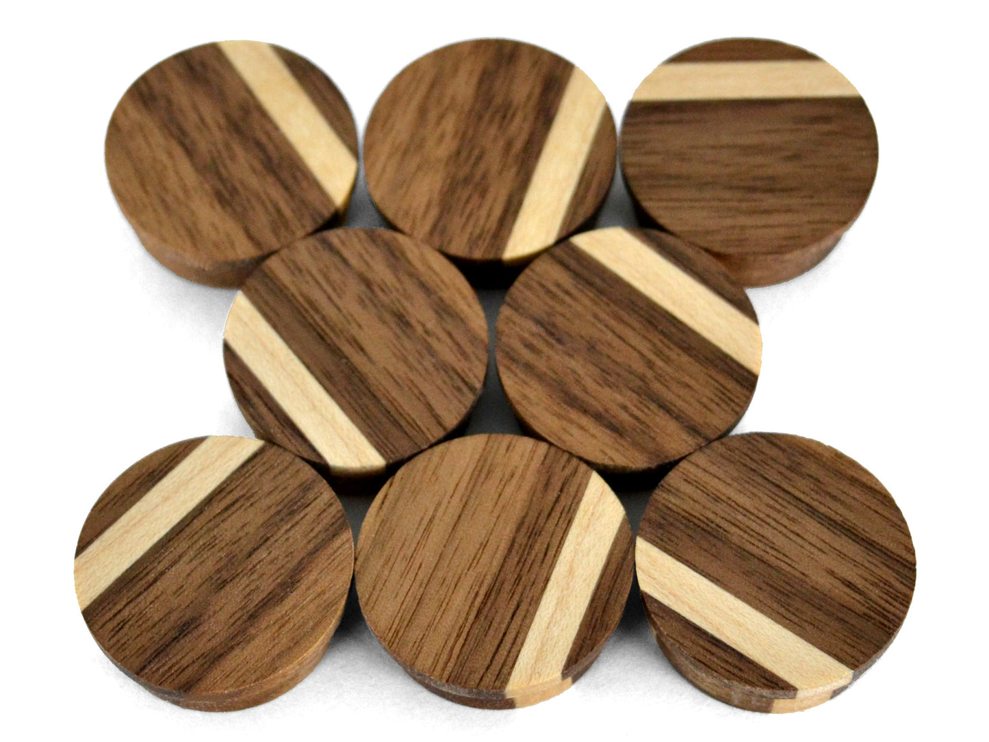 dark walnut two tone round wooden magnet set