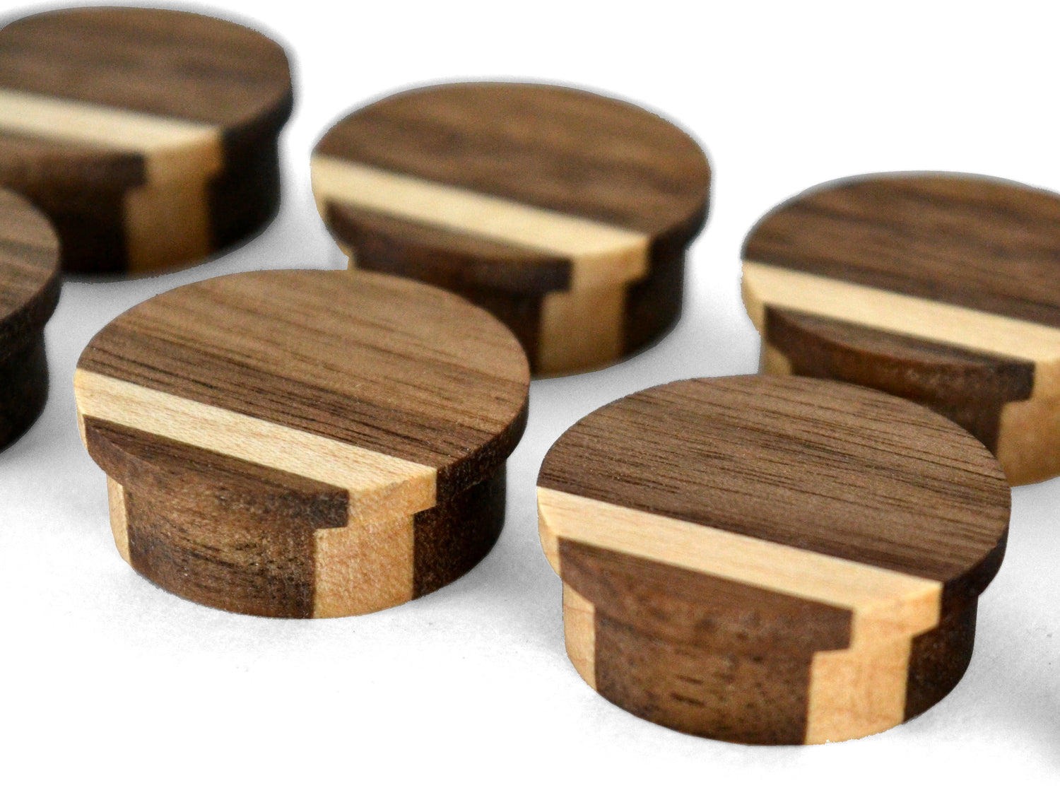 dark wood grain round magnets