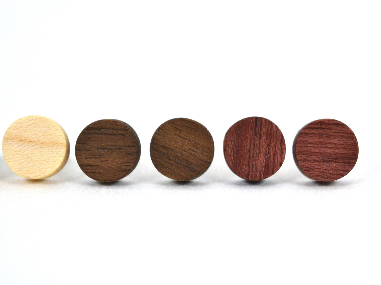 simple small round wooden earring studs